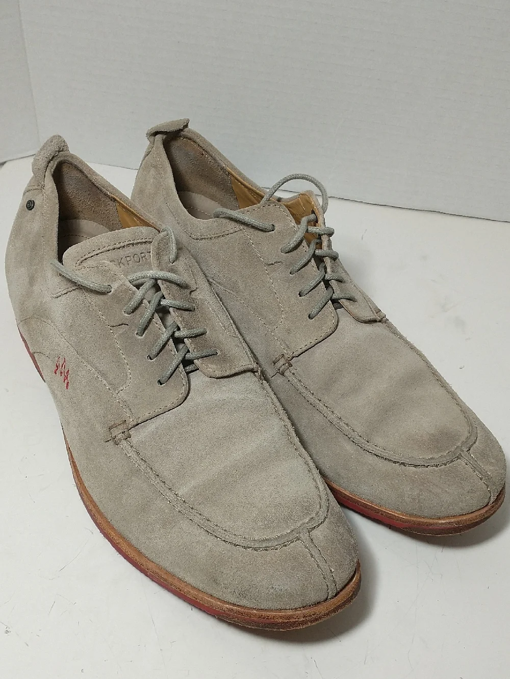 Rockport By Adidas Leather Parker Hill‎ Moc Oxford, Men's Size 10, Beige Color